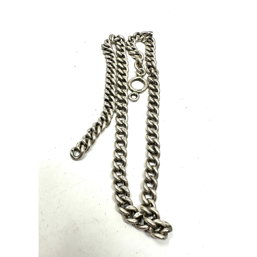 271 - Antique silver albert watch chain no t-bat or dog clip weight 48g