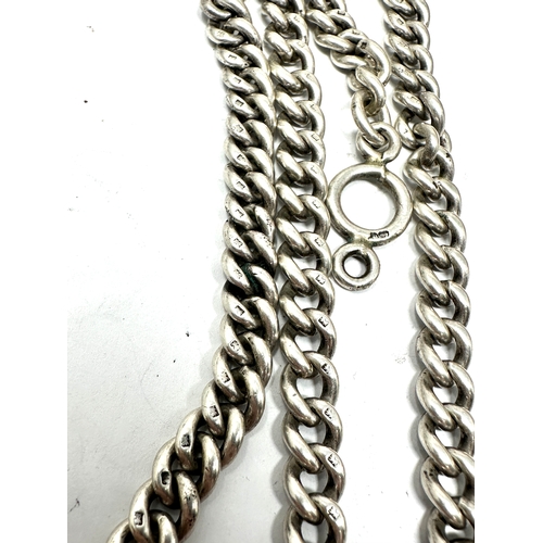 271 - Antique silver albert watch chain no t-bat or dog clip weight 48g