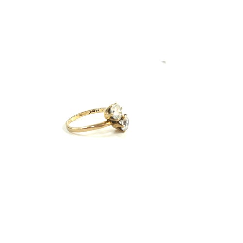 539 - 9ct gold ring with two stones approximate weight 2.81 grams