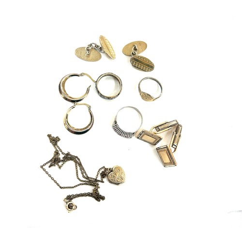 540 - Selection of silver to include hall marked rings, cufflinks etc