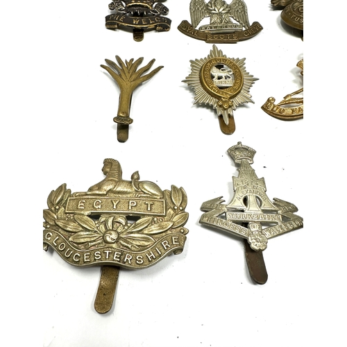 382 - 10 military cap badges inc glosters welsh guards   etc