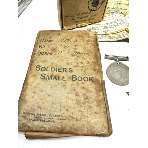 383 - WW2 Medal group to pte henry allan medical corp with box and paperwork includes original ribbons sol... 