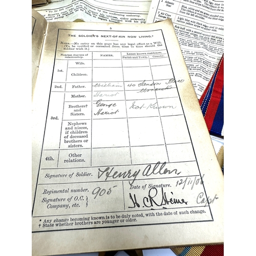 383 - WW2 Medal group to pte henry allan medical corp with box and paperwork includes original ribbons sol... 