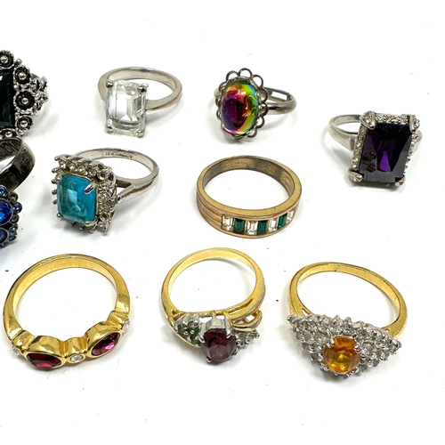 314 - selection of stone set costume rings