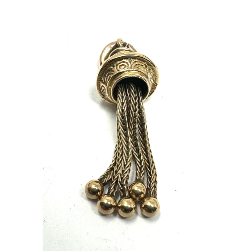 109 - 9ct gold tassel drop albertina chain fob  weight approx 3.2g