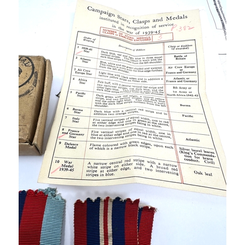 386 - ww2 boxed medals with original ribbons