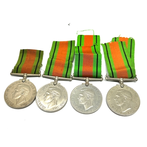 387 - 4 ww2 defence medals with original ribbons