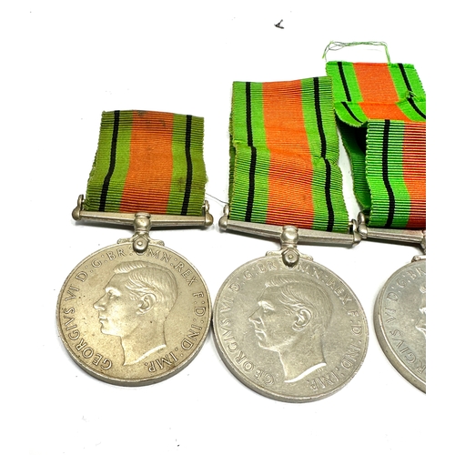 387 - 4 ww2 defence medals with original ribbons