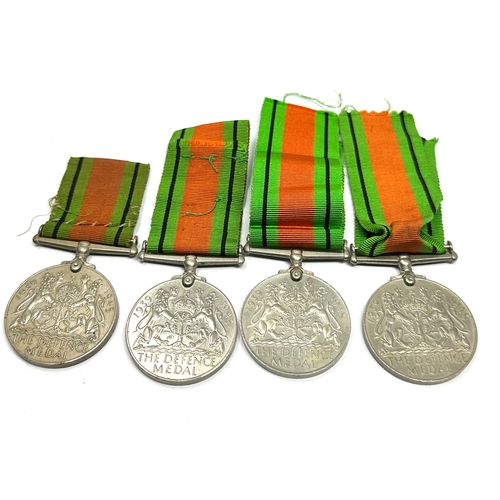 387 - 4 ww2 defence medals with original ribbons