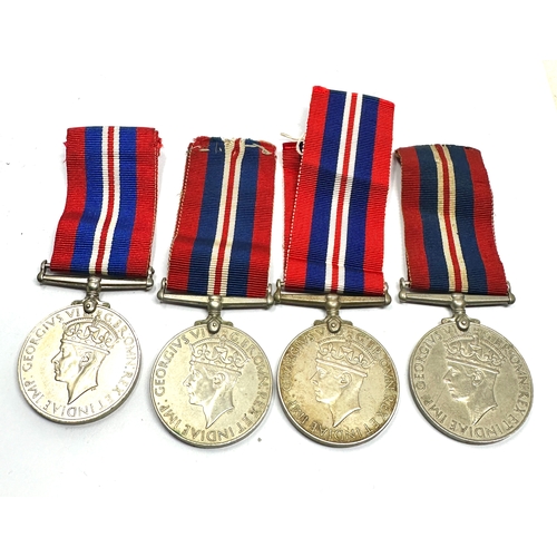 388 - 4 ww2 war medals with original ribbons