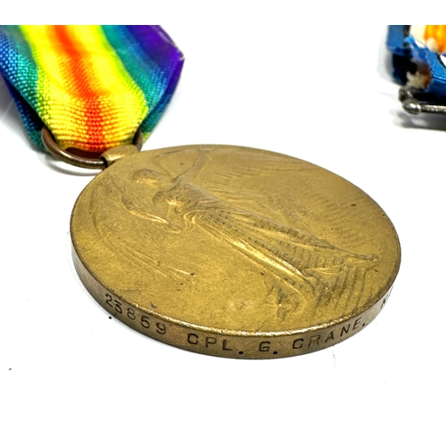 396 - ww1 medal pair K.I.A  NOTTS & DERBY REGT