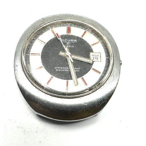 352 - Vintage gents sicura wristwatch the watch is ticking  but missing winder