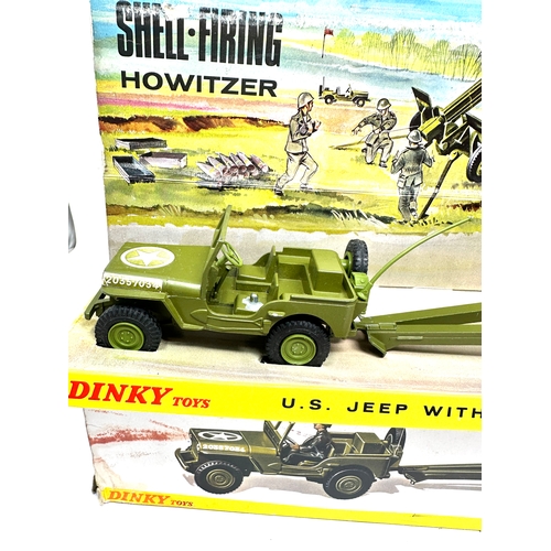 517 - U.S Jeep With 105mm Howitzer Dinky Toys 615 Military Toy missing driver