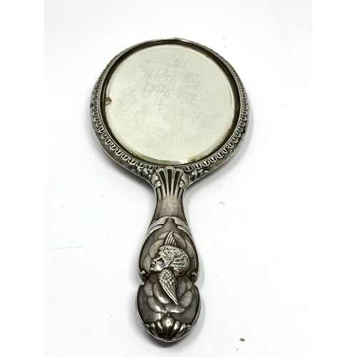 33 - large Victorian silver cherub dressing table mirror