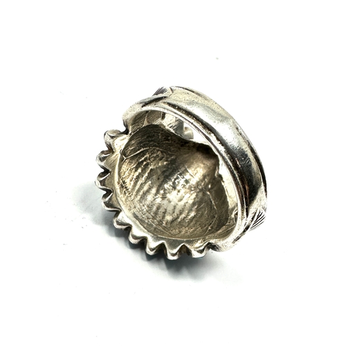 274 - Large Vintage Navajo red indian silver ring