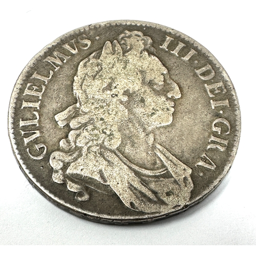 440 - WILLIAM III, SILVER CROWN 1696, edge Reads OCTAVO