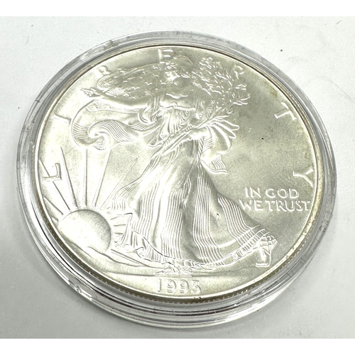 443 - silver proof 1993 1oz fine silver liberty dollar