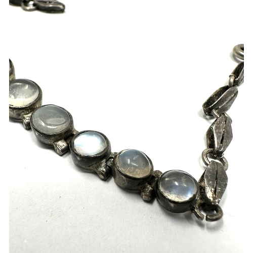 278 - Vintage silver moonstone bracelet requires loop for fastener