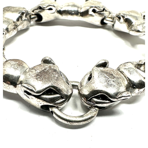 281 - vintage lions head silver bracelet