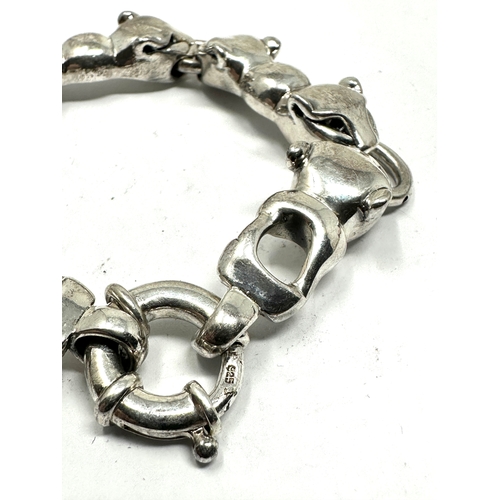 281 - vintage lions head silver bracelet