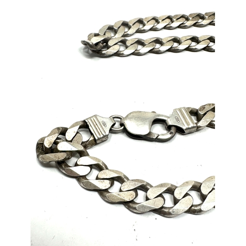 284 - Chunky silver curb link necklace chain weight 65g