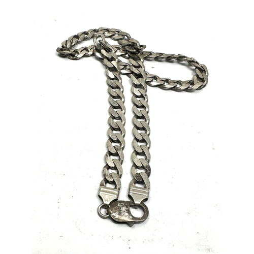 284 - Chunky silver curb link necklace chain weight 65g