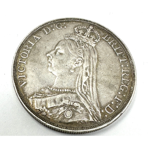 445 - Victorian 1889 silver crown