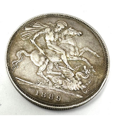 445 - Victorian 1889 silver crown