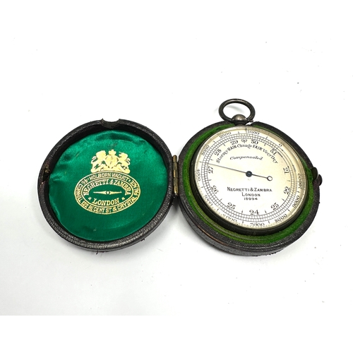 513 - Negretti & Zambra silver cased pocket barometer