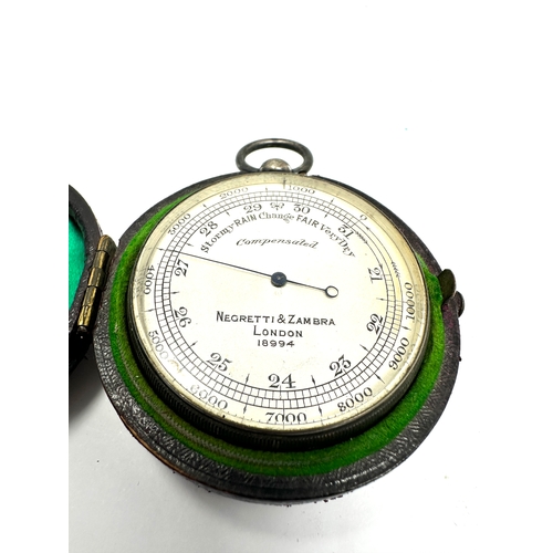 513 - Negretti & Zambra silver cased pocket barometer