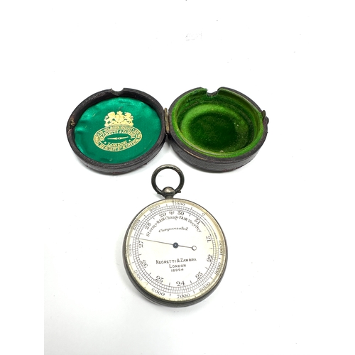 513 - Negretti & Zambra silver cased pocket barometer