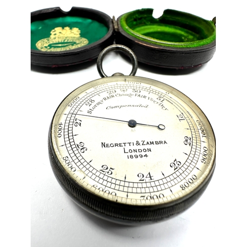 513 - Negretti & Zambra silver cased pocket barometer