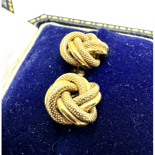 111 - vintage 9ct gold large knot earrings studs weight 1.9g