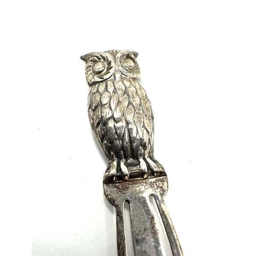 54 - Vintage silver owl page marker