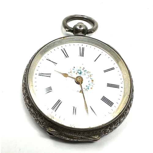 344 - Antique silver fob pocket watch the watch is ticking