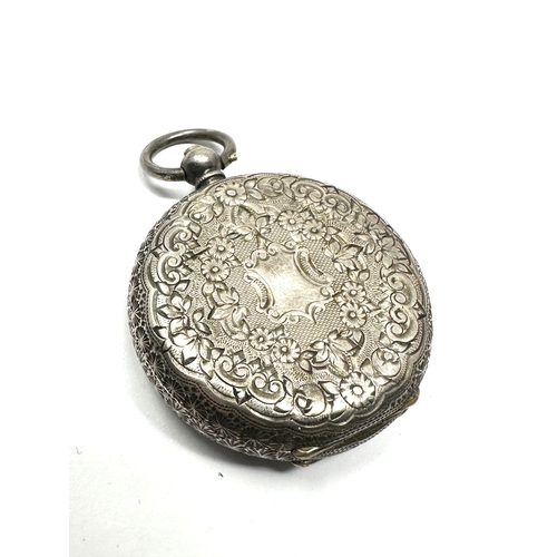 344 - Antique silver fob pocket watch the watch is ticking