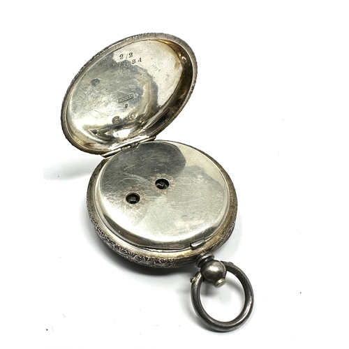 344 - Antique silver fob pocket watch the watch is ticking