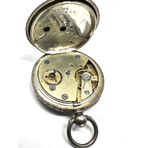 344 - Antique silver fob pocket watch the watch is ticking