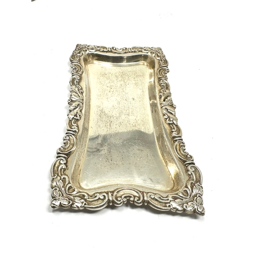 55 - vintage sterling silver pin tray measures approx 13.5cm by 7cm weight 50g