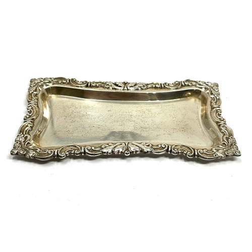 55 - vintage sterling silver pin tray measures approx 13.5cm by 7cm weight 50g