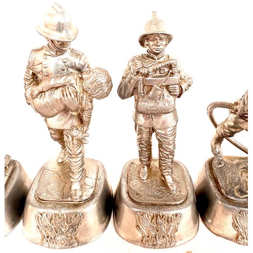 83 - Selection of 6 Pewter Charles Stadden Fire Fighter figures