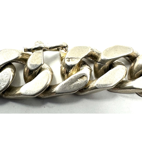 289 - Chunky silver curb link bracelet weight 60g