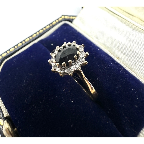 119 - 9ct gold sapphire & diamond ring weight 1.4g