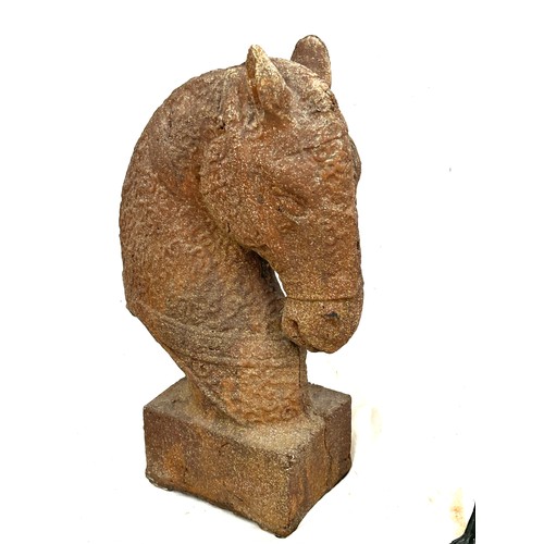 64 - Vintage metal horse bust and one other height 17 inches