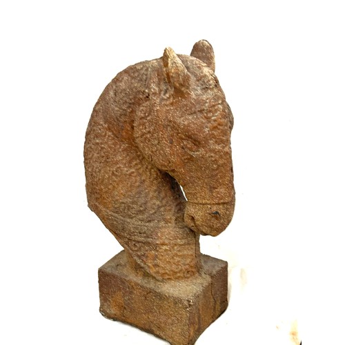 64 - Vintage metal horse bust and one other height 17 inches