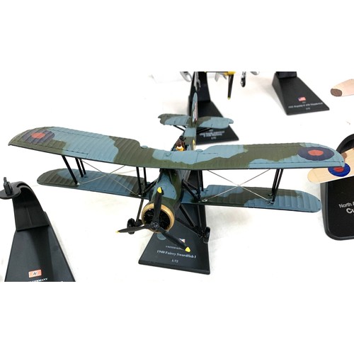 68 - Selection of six Royal Air force diecast models and stands