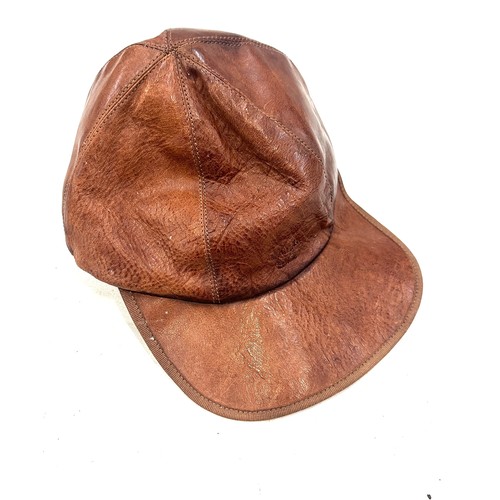 2 - Vintage leather jockey cap