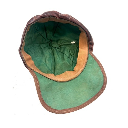 2 - Vintage leather jockey cap