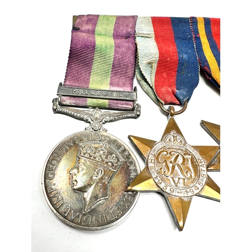 402 - Mounted G.S.M Palestine ww2 medal group wounded in burma 3598248 pte j.d tomlinson border reg