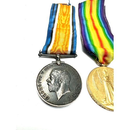 415 - ww1 medal pair pair wounded to 64020 pte i. Fields m.g.c